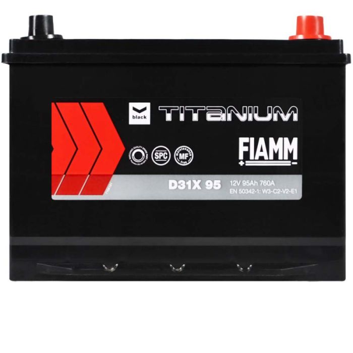 Автомобільний акумулятор FIAMM Titanium Black Asia 95Аh 850А R+ (D31)